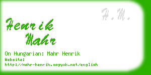 henrik mahr business card
